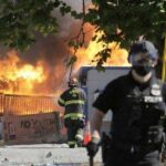Construction Buildings Burning King County Juvenile Detention Center July 25, 2020 Seattle Protestors