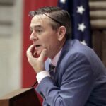 House Speaker Glen Casada, R-Franklin, stands at the microphone during a House session in Nashville, Tennessee