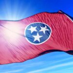 Sun Shines Behind Tennessee State Flag