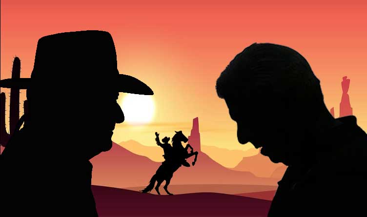 John Wayne_Ronald Reagan_Roy Rogers_Silhouettes