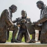 Founding Fathers_Bronze Statue_ John Adams_Benjamin Frankin_Thomas Jefferson_praying_Freedoms Foundation_Valley Forge_Pennsylvania