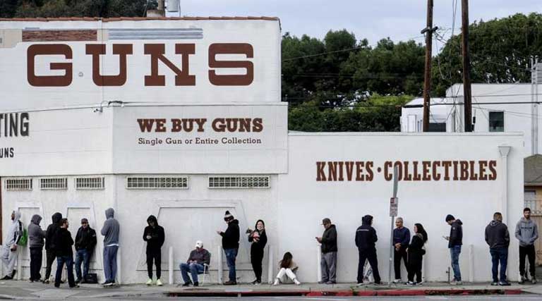 People Waiting In Line_Culver City_California_Gun Store