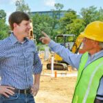 Senator Brian Kelsey with a Construction Worker in Nashville, Tennessee.