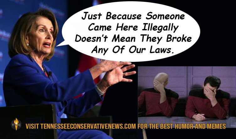 Just Because Some Came Here Illegally_Nancy Pelosi_Riker Picard Facepalm_Meme