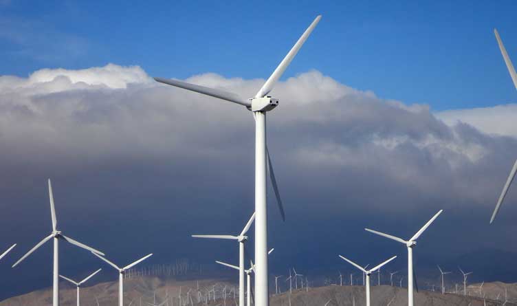 Wind turbines in southern California