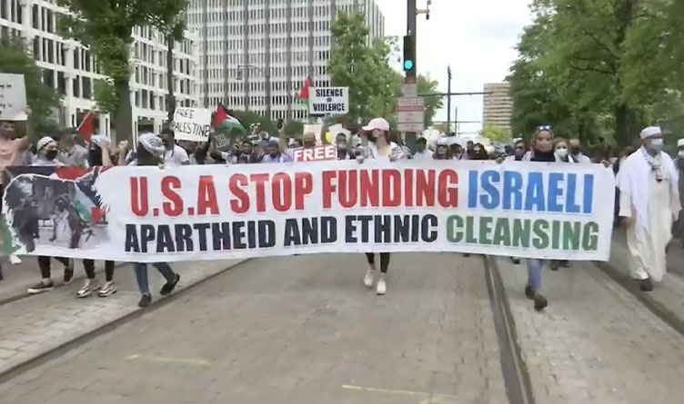 Palestinian Supporters March in Downtown Memphis