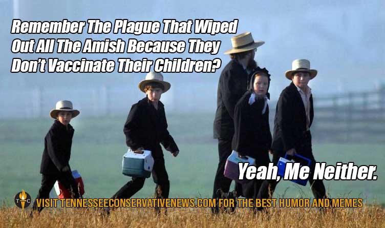 Remember the Plague Amish Vaccinate Children Humor Meme COVID-19 Vaccinations