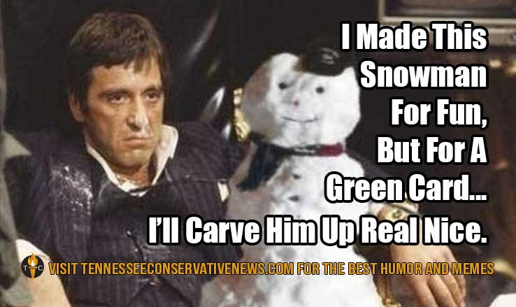 For A Green Card Al Pacino Scarface Meme