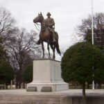 Nathan Bedford Forrest grave and memorial in Nathan Badford Forrest Park on Union Ave in Memphis, Tennessee.
