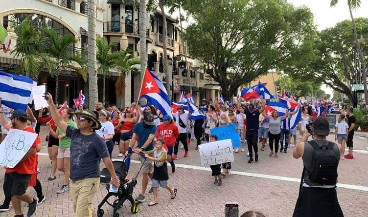 Anti-Cuban Government protest in Naples, FL.