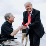 Donald J. Trump with Governor Greg Abbott in the Rio Grande Valley for a border security briefing and a tour of the unfinished border wall.