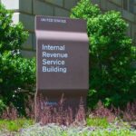 Sign marking the building of the Internal Revenue Service in Washington D.C.