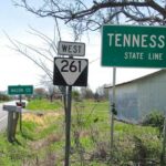 Tennessee State Route 261 at the Tennessee-Kentucky state line in Macon County, Tennessee