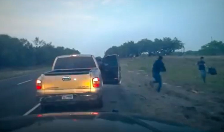 Dashcam Footage of illegal aliens attempting to avoid capture