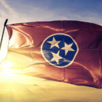 Tennessee State Flag Mountains Sunrise Sunset