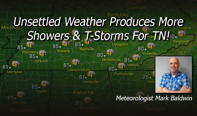 Unsettled Weather Produces More Showers & T-Storms For Tennessee