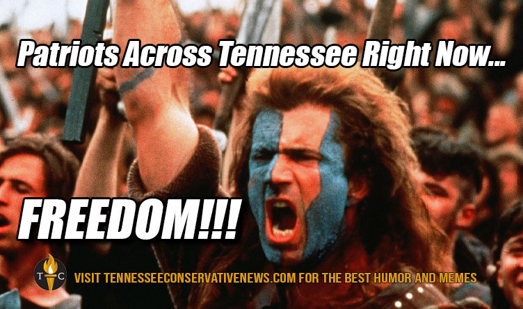 Patriots Across Tennessee Right Now. FREEDOM!!!! Humor Meme Braveheart