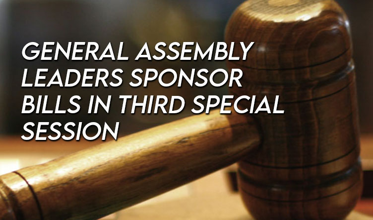 General Assembly Leaders Sponsor Bills In Third Special Session