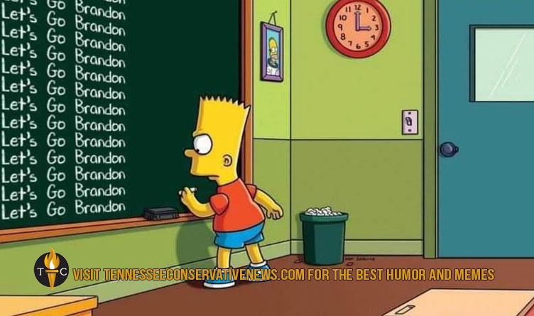 Let's Go Brandon - Bart Simpson chalkboard meme