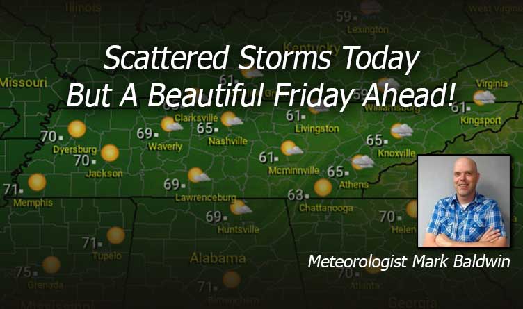 Scattered Storms Today But A Beautiful Friday Ahead! - Your Tennessee Weather Forecast For Thursday & Friday With Meteorologist Mark Baldwin From Crossville!