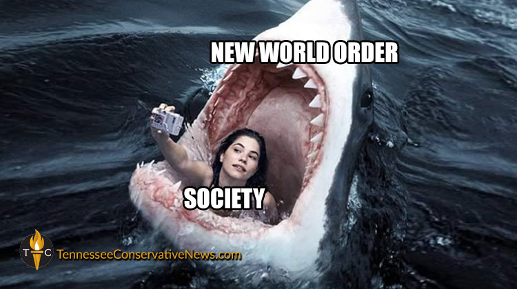 New World Order - Society Shark Girl Selfie Meme