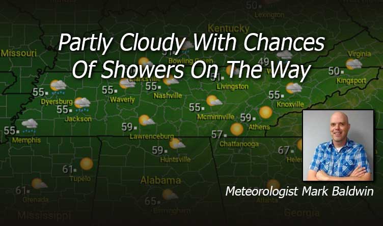 Partly Cloudy With Chances Of Showers On The Way - Your Tennessee Weather Forecast For Tuesday & Wednesday With Meteorologist Mark Baldwin From Crossville!