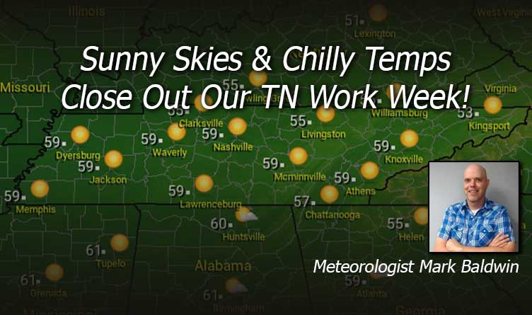 Sunny Skies & Chilly Temps Close Out Our TN Work Week! - Your Tennessee Weather Forecast For Thursday & Friday With Meteorologist Mark Baldwin From Crossville!