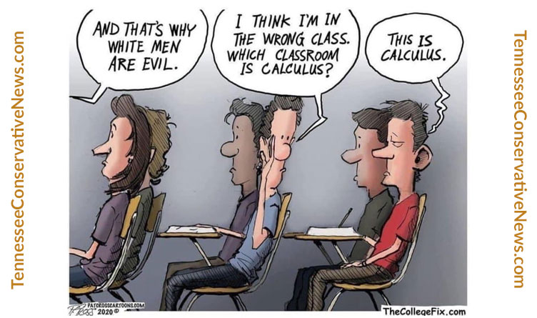 And That's Why White Men Are Evil. I Think I'm In The Wrong Class. Which Classroom Is Calculus? This Is Calculus. Critical Race Theory Meme TheCollegeFix.com