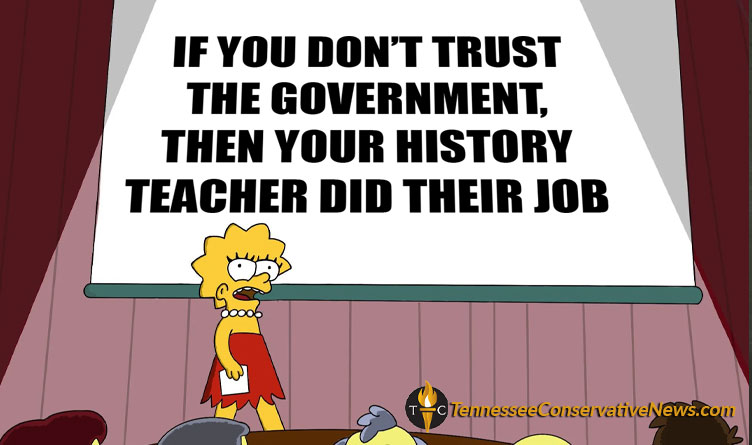 If You Don't Trust The Government, Then Your History Teacher Did Their Job Meme Lisa Simpson presentation