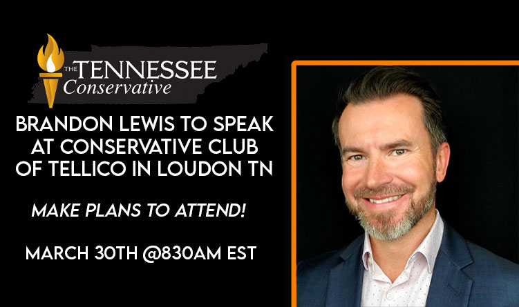 TTC’s Brandon Lewis To Speak At Conservative Club Of Tellico In Loudon TN