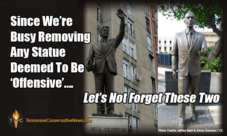 Since We’re Busy Removing Any Statue Deemed To Be ‘Offensive’.... Let's Not Forget These Two. Barrack Obama Bill Clinton Meme