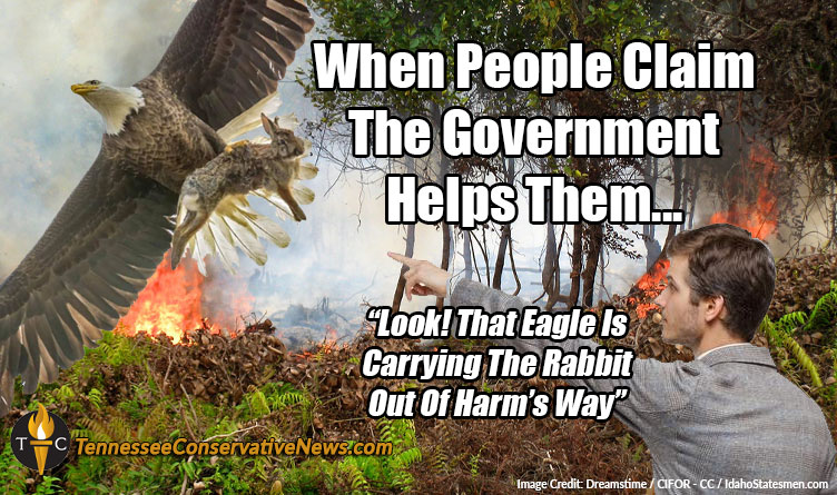 When People Claim The Government Helps Them... Look! That Eagle Is Carrying The Rabbit Out Of Harm's Way. - Meme