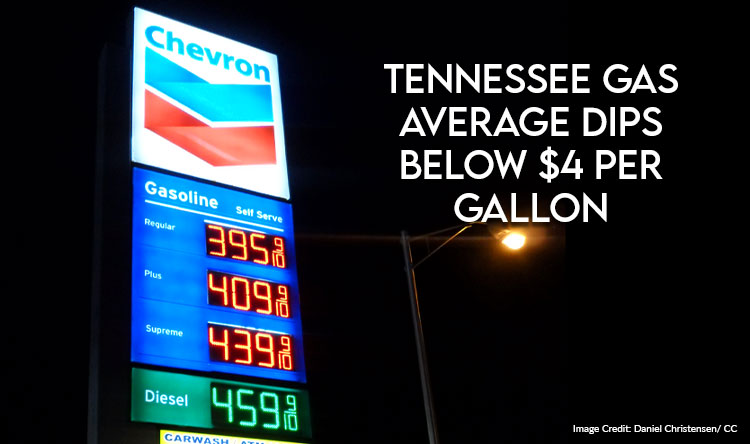 Tennessee Gas Average Dips Below $4 Per Gallon, Joining Five Other States