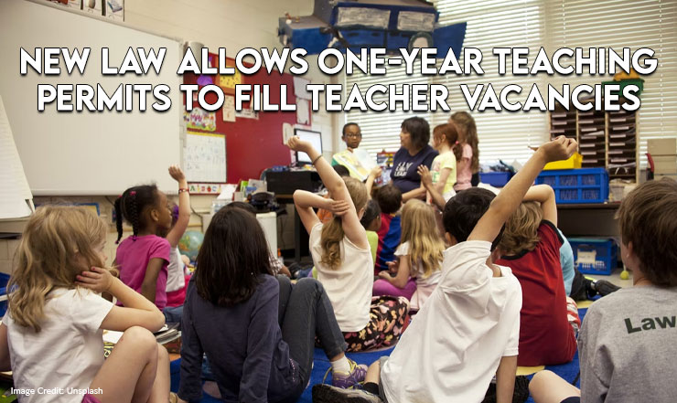 New Law Allows One-Year Teaching Permits To Fill Teacher Vacancies