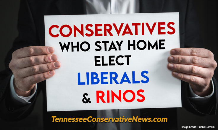 Conservatives Who Stay Home Elect Liberals & RINOs - Meme