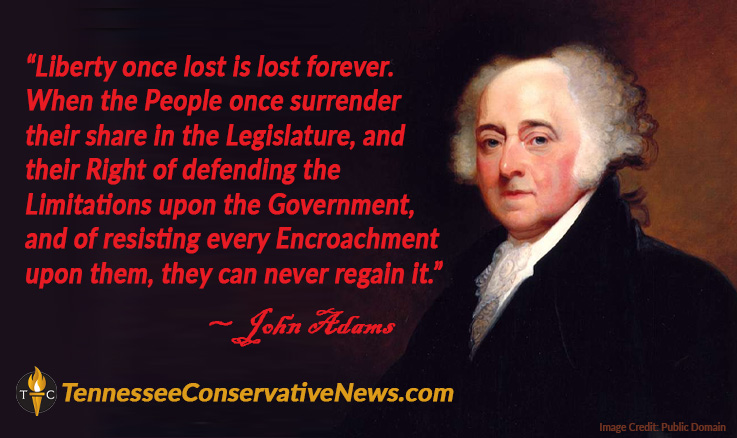 “Liberty once lost is lost forever. When the People once surrender their share in the Legislature, and their Right of defending the Limitations upon the Government, and of resisting every Encroachment upon them, they can never regain it.” - John Adams Quote Meme