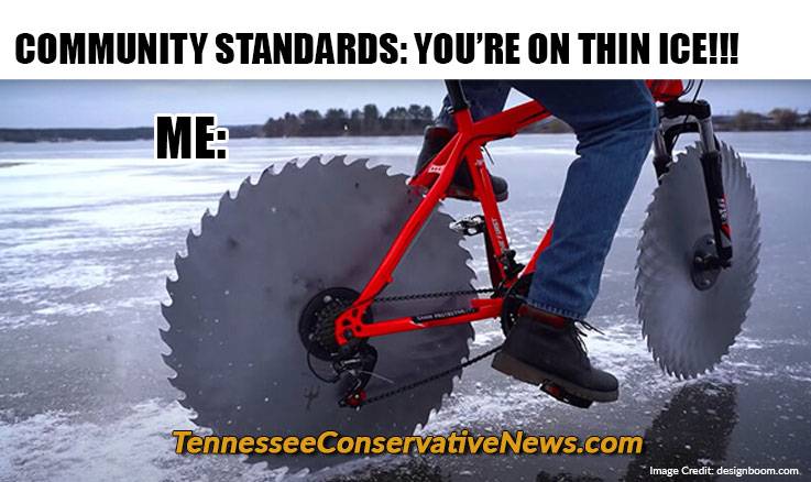 COMMUNITY STANDARDS: YOU'RE ON THIN ICE!!!! - Social Media Censorship Meme