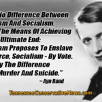 Difference Between Communism And Socialism - Ayn Rand Quote - Meme