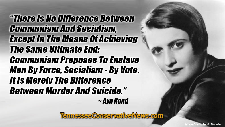 Difference Between Communism And Socialism - Ayn Rand Quote - Meme