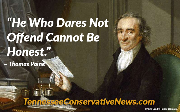 He Who Dares Not Offend Cannot Be Honest. Thomas Paine Quote - Meme