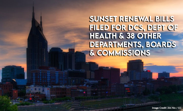 Sunset Renewal Bills Files For DCS, Dept Of Health And 38 Other Departments, Boards And Commissions