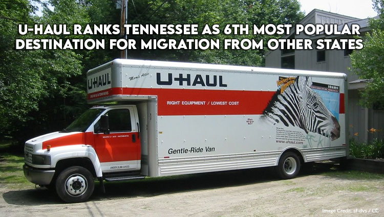 U-Haul Ranks Tennessee As 6th Most Popular Destination For Migration From Other States