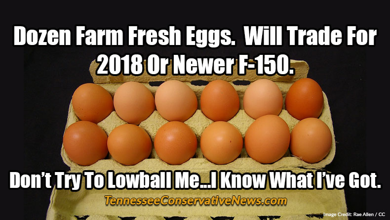 Dozen Farm Fresh Eggs. Will Trade For 2018 Or Newer F-150. Don’t Try To Lowball Me...I Know What I’ve Got. - Meme