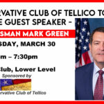 Conservative Club Of Tellico To Feature Guest Speaker Congressman Mark Green