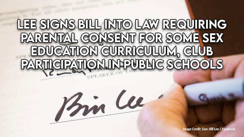 Lee Signs Bill Into Law Requiring Parental Consent For Some Sex Education Curriculum, Club Participation In Public Schools