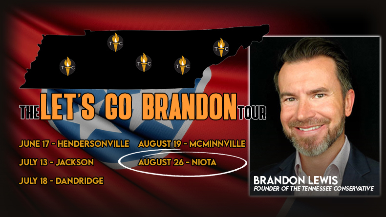 Meet The Tennessee Conservative’s Brandon Lewis In Niota On Saturday, August 26th