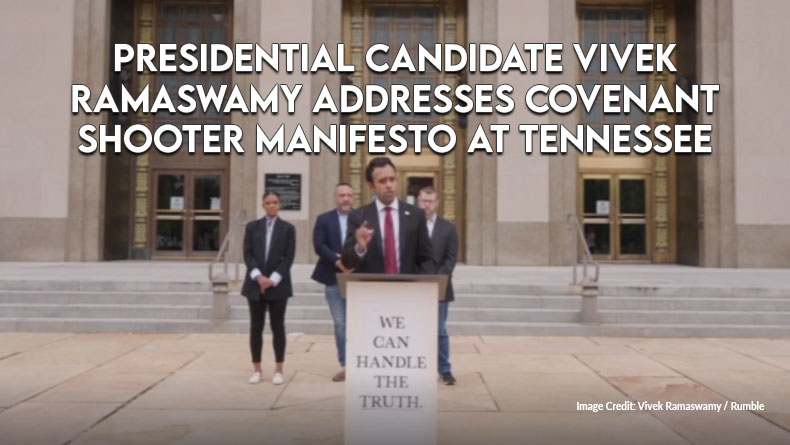 Presidential Candidate Vivek Ramaswamy Addresses Covenant Shooter Manifesto At TN Press Conference