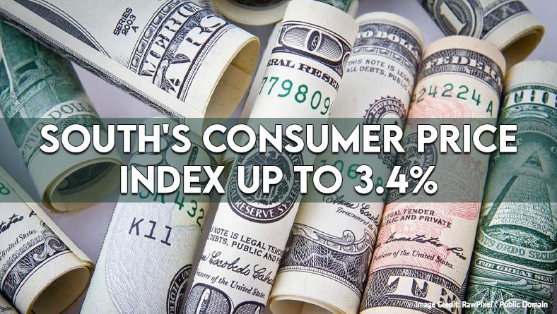 South's Consumer Price Index Up to 3.4%