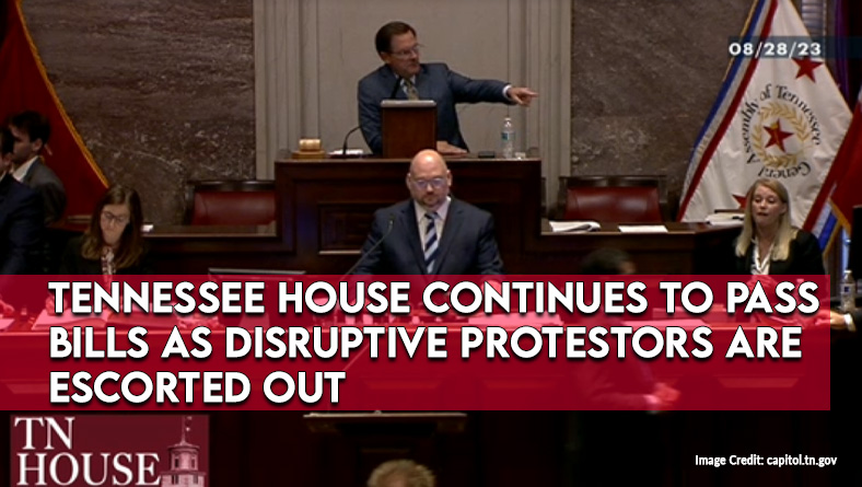 Tennessee House Continues To Pass Bills As Disruptive Protestors Are Escorted Out