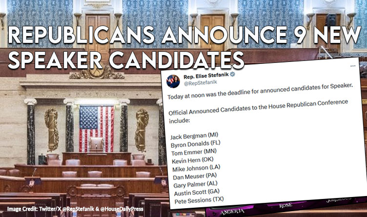 Republicans Announce Nine New Speaker Candidates